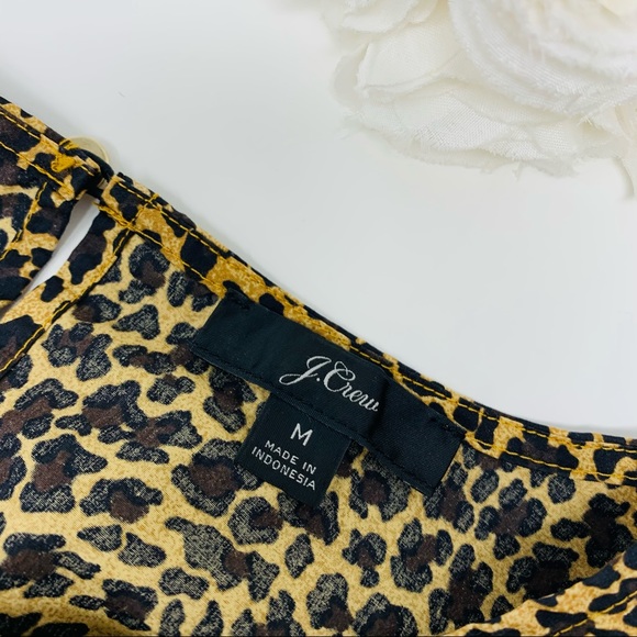 J Crew Puff-sleeve top in leopard print cotton pop - Picture 9 of 10